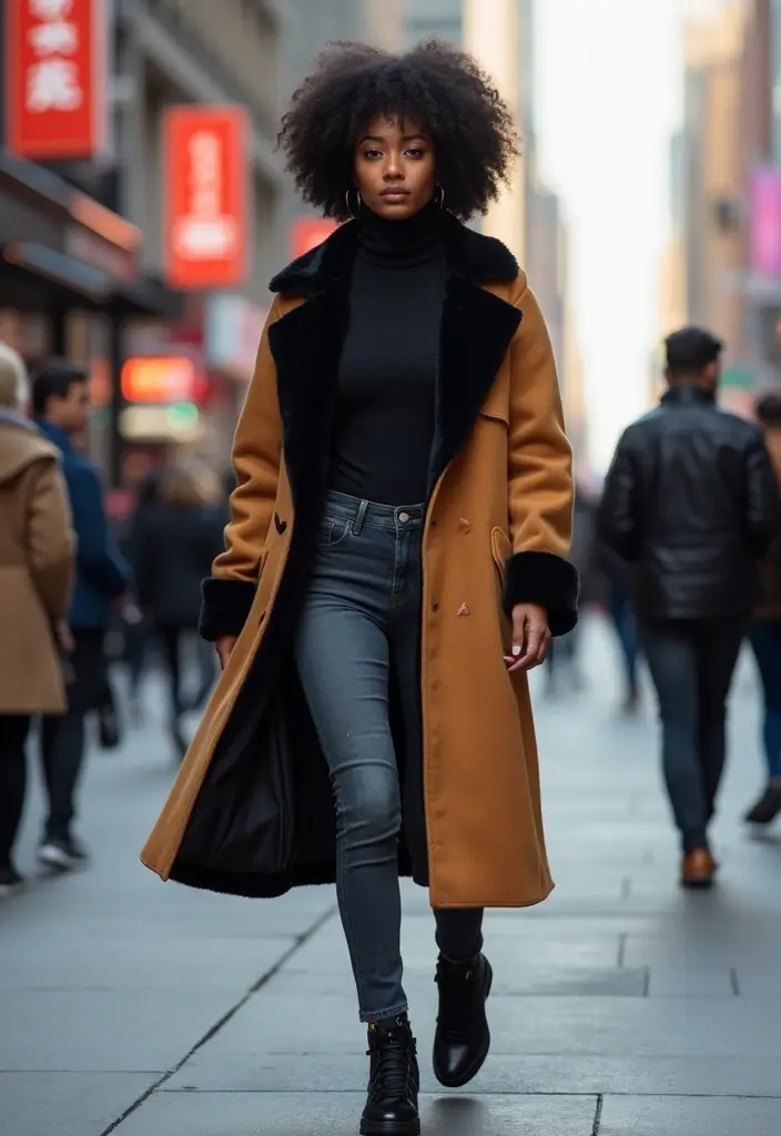 29 Trendy Panda Dunks Outfit Black Women To Refresh Your Closet - 23. Statement Coat