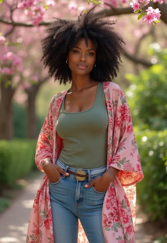 29 Trendy Panda Dunks Outfit Black Women To Refresh Your Closet - 29. Stylish Kimono