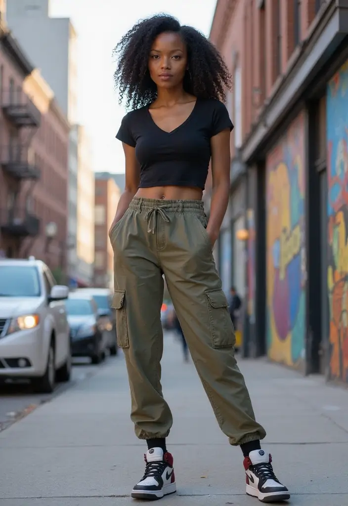 29 Trendy Panda Dunks Outfit Black Women To Refresh Your Closet - 5. Cool Cargo Pants