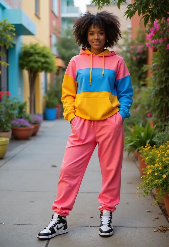 29 Trendy Panda Dunks Outfit Black Women To Refresh Your Closet - 9. Bold Color Blocking