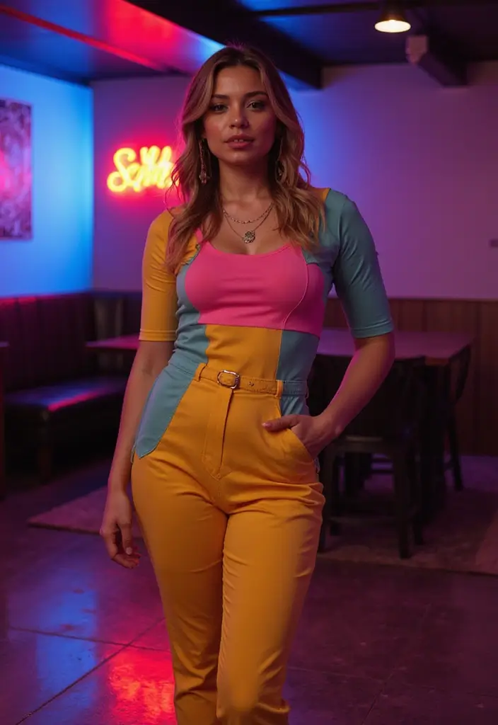 30 90s Clubbing Outfit Ideas That Feel Effortless - 21. Color Block Jumpsuits
