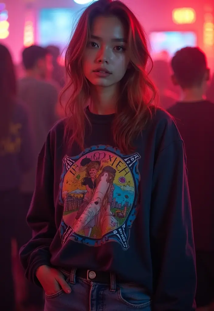 30 90s Clubbing Outfit Ideas That Feel Effortless - 25. Artistic Graphic Sweatshirts