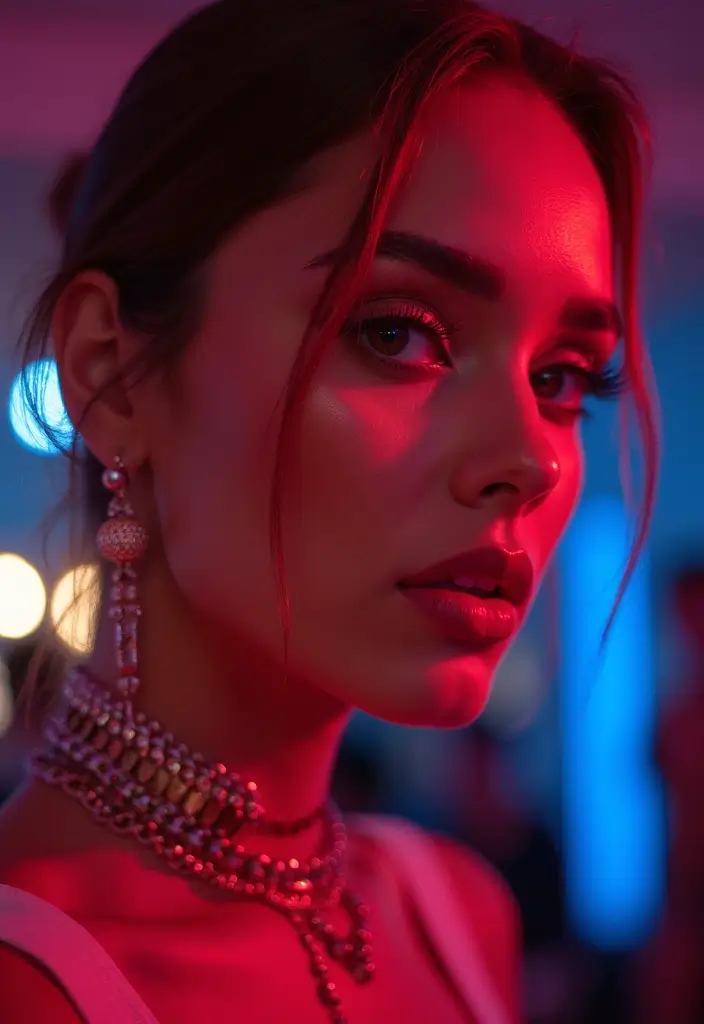 30 90s Clubbing Outfit Ideas That Feel Effortless - 28. Choker Necklaces and Statement Earrings