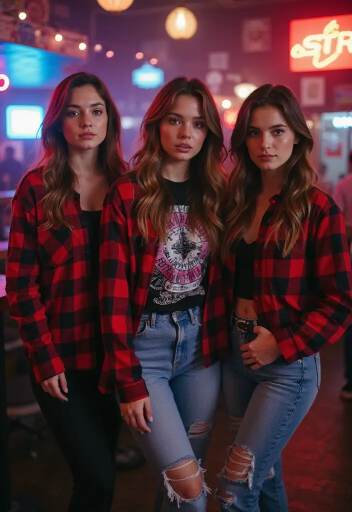 30 90s Clubbing Outfit Ideas That Feel Effortless - 4. Grunge Aesthetic with Flannel Shirts