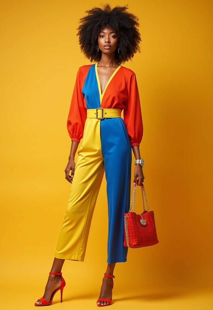 30 Fresh Fancy Dinner Outfit Classy Ideas You Need To Try - 22. Color-blocking for Bold Statements