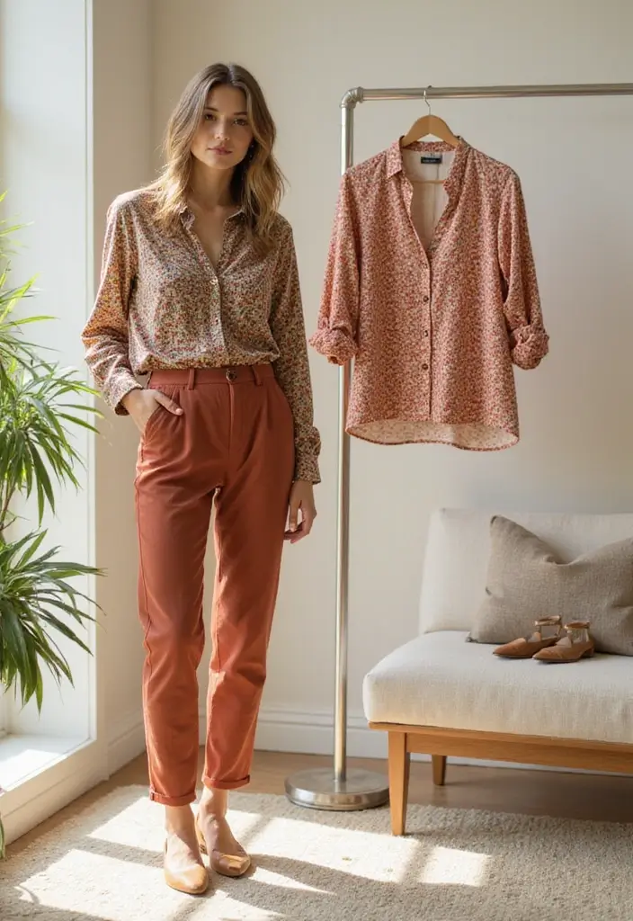 30 Fresh Fancy Dinner Outfit Classy Ideas You Need To Try - 4. Tailored Pants with a Statement Blouse