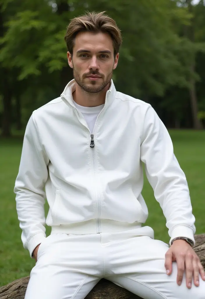 30 Must-Try All White Outfit Men Combos This Season - 3. All-White Tracksuit
