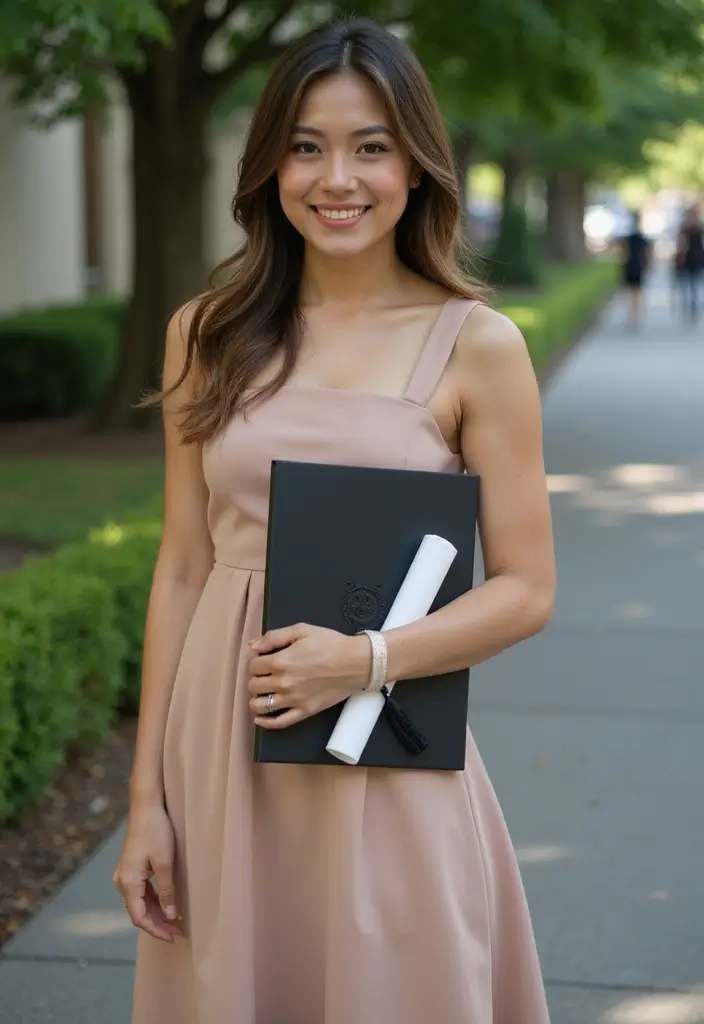 30 Outfit For Graduation Looks That Will Upgrade Your Wardrobe - 13. Sophisticated A-Line Dress
