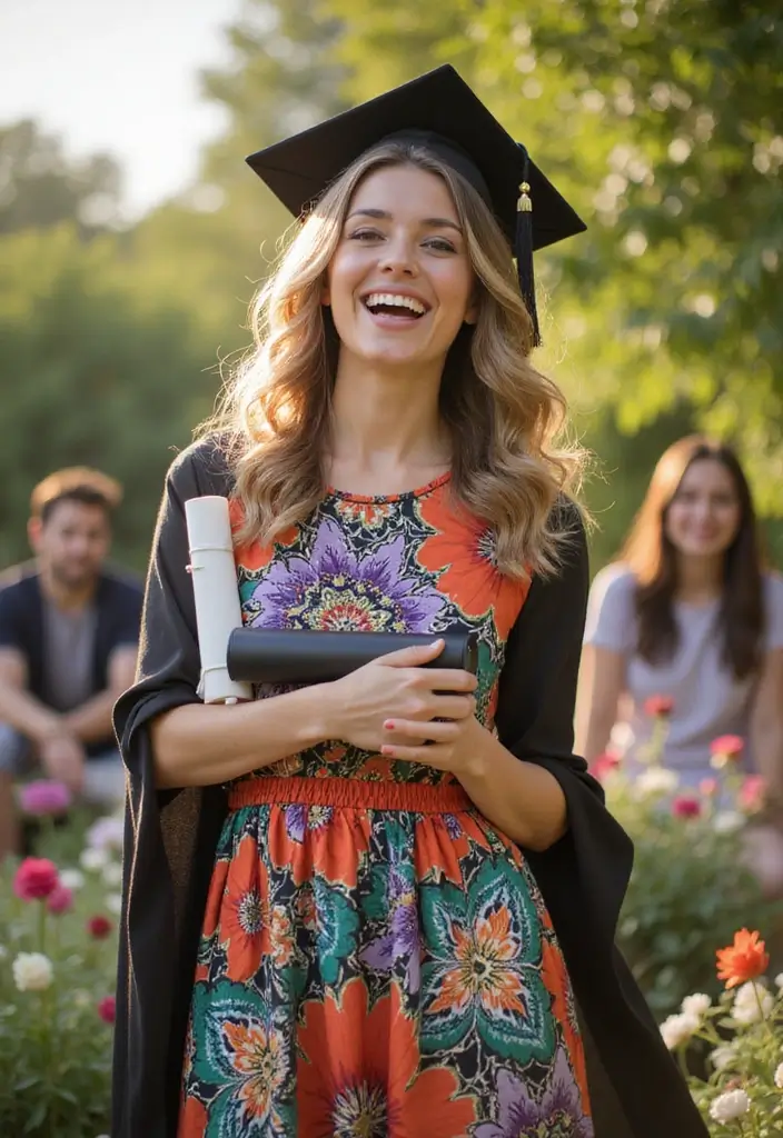 30 Outfit For Graduation Looks That Will Upgrade Your Wardrobe - 17. Colorful Shift Dress