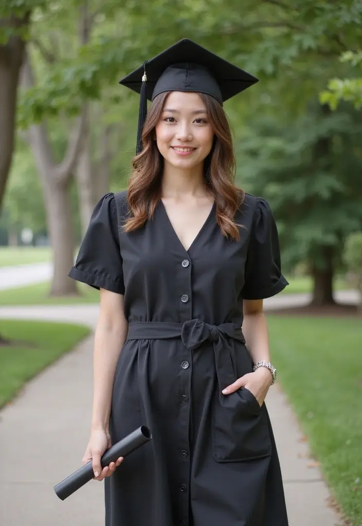 30 Outfit For Graduation Looks That Will Upgrade Your Wardrobe - 22. Ethically-Sourced Button-Up Dress