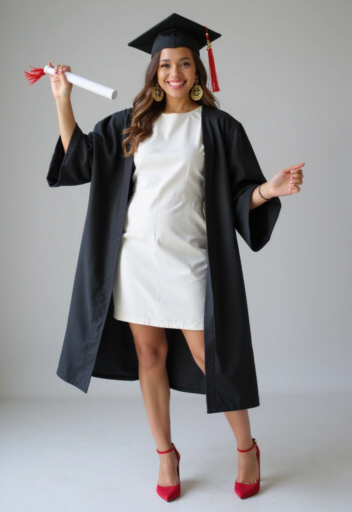 30 Outfit For Graduation Looks That Will Upgrade Your Wardrobe - 29. Statement Accessories with a Simple Dress