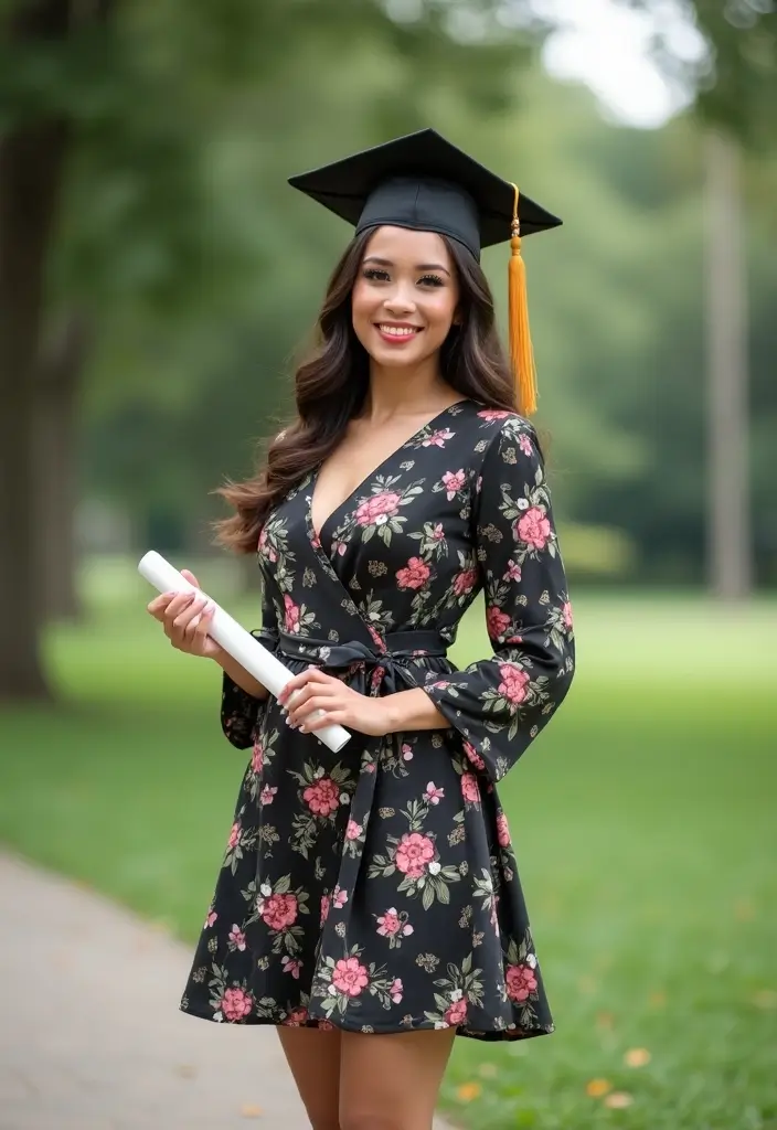 30 Outfit For Graduation Looks That Will Upgrade Your Wardrobe - 5. Classic Wrap Dress