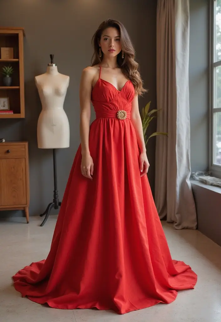 30 Outfit Vestido Rojo Looks That Will Upgrade Your Wardrobe - 22. Vibrant Color Gradients