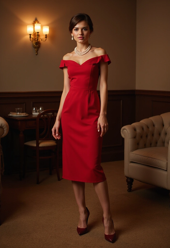 30 Outfit Vestido Rojo Looks That Will Upgrade Your Wardrobe - 8. Elegant Sheath for Formal Occasions