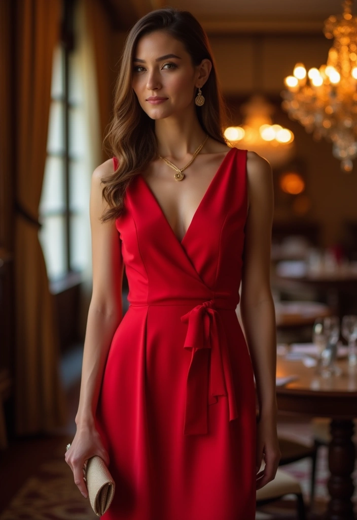 30 Trendy Red Dress Outfit Night To Refresh Your Closet - 1. Classic A-Line Elegance
