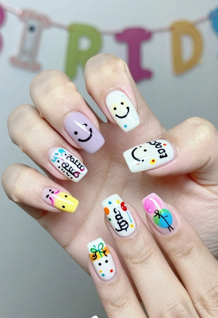 15 Birthday Nails Ideas Fun Glam Party Ready - 8. Happy Birthday Messages 1