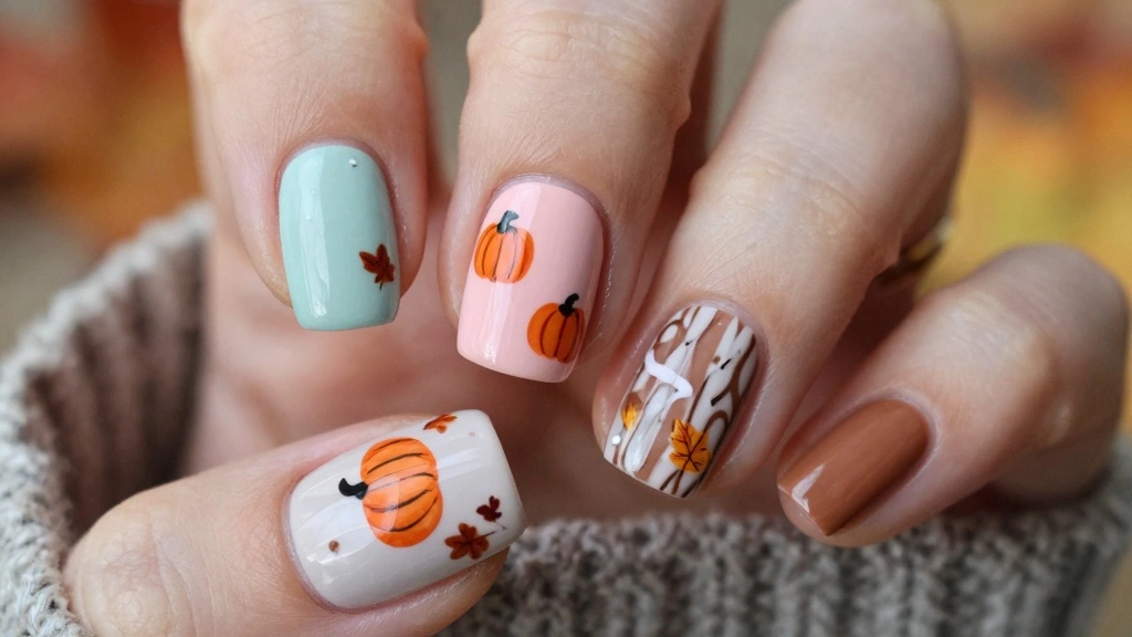 15 Cute Fall Nail Ideas in Soft Playful Style