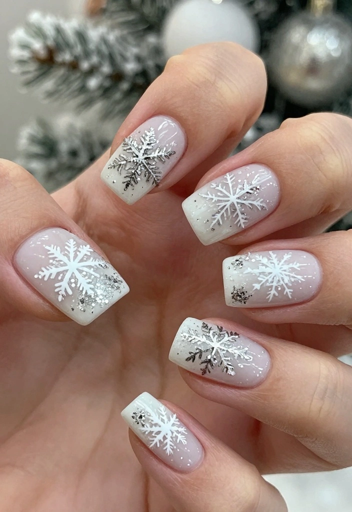 15 December Nails Ideas: Festive Winter Chic - 1. Snowy Chic 1