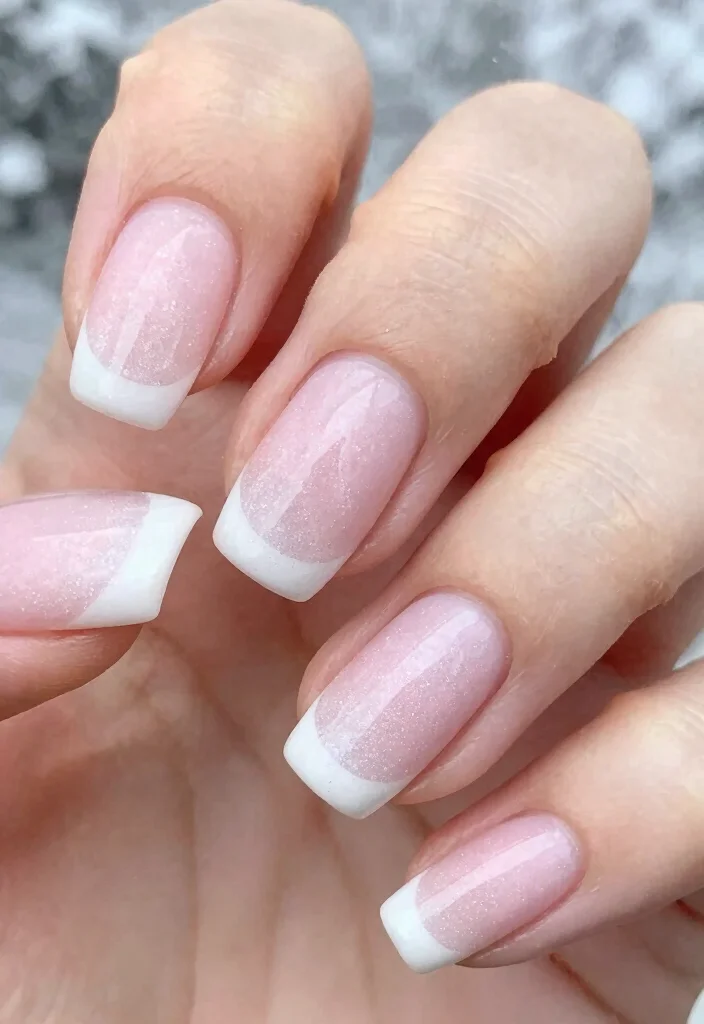15 December Nails Ideas: Festive Winter Chic - 12. Frosted Tips 1