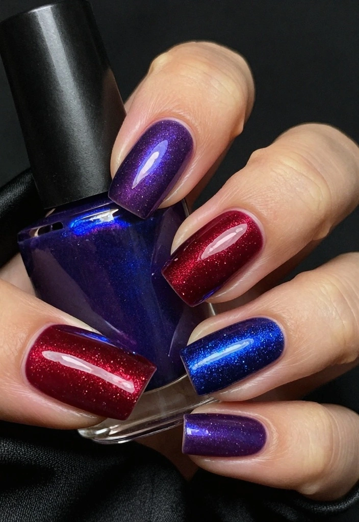 15 December Nails Ideas: Festive Winter Chic - 13. Jewel Tone Glam 1