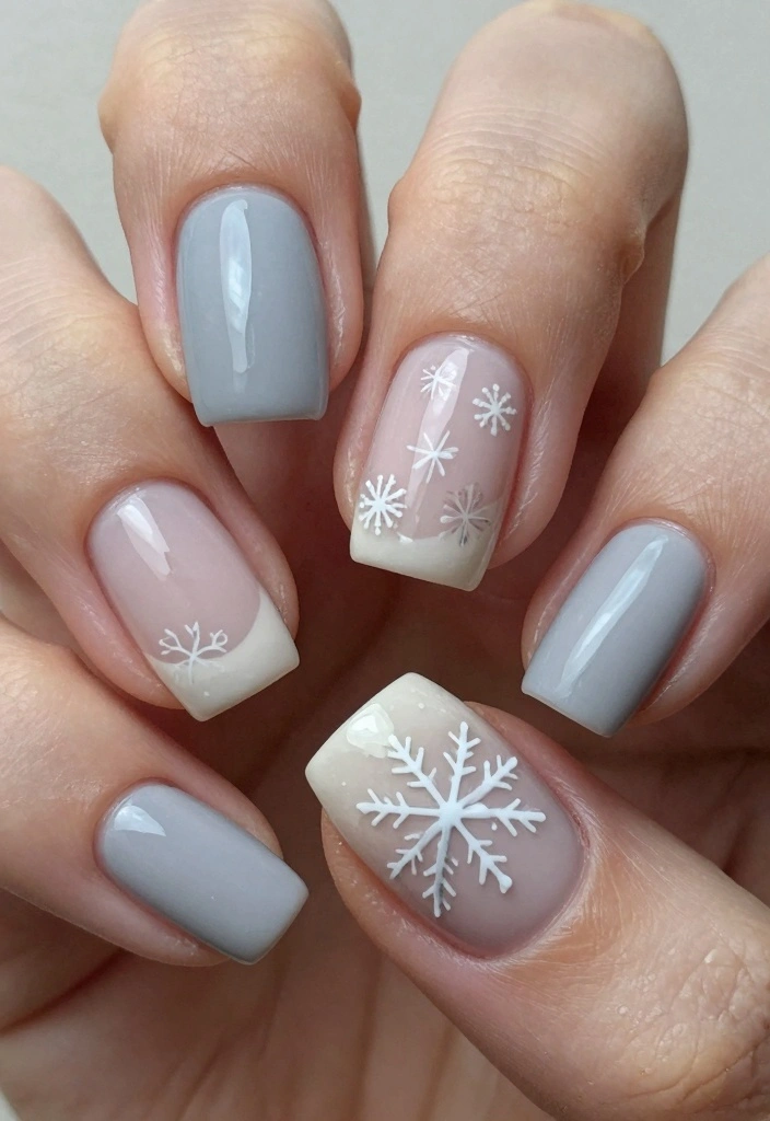 15 December Nails Ideas: Festive Winter Chic - 15. Minimalist Winter Vibes 1