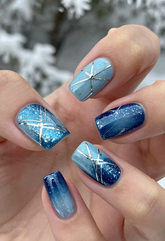 15 December Nails Ideas: Festive Winter Chic - 3. Icy Blues 1
