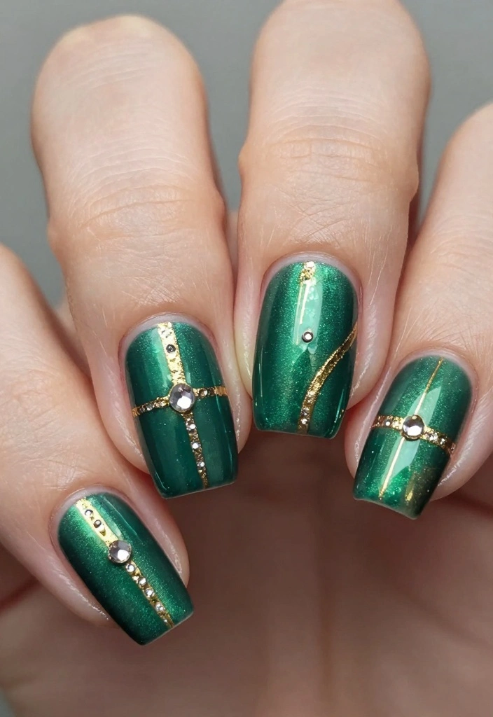 15 December Nails Ideas: Festive Winter Chic - 5. Emerald Green Elegance 1
