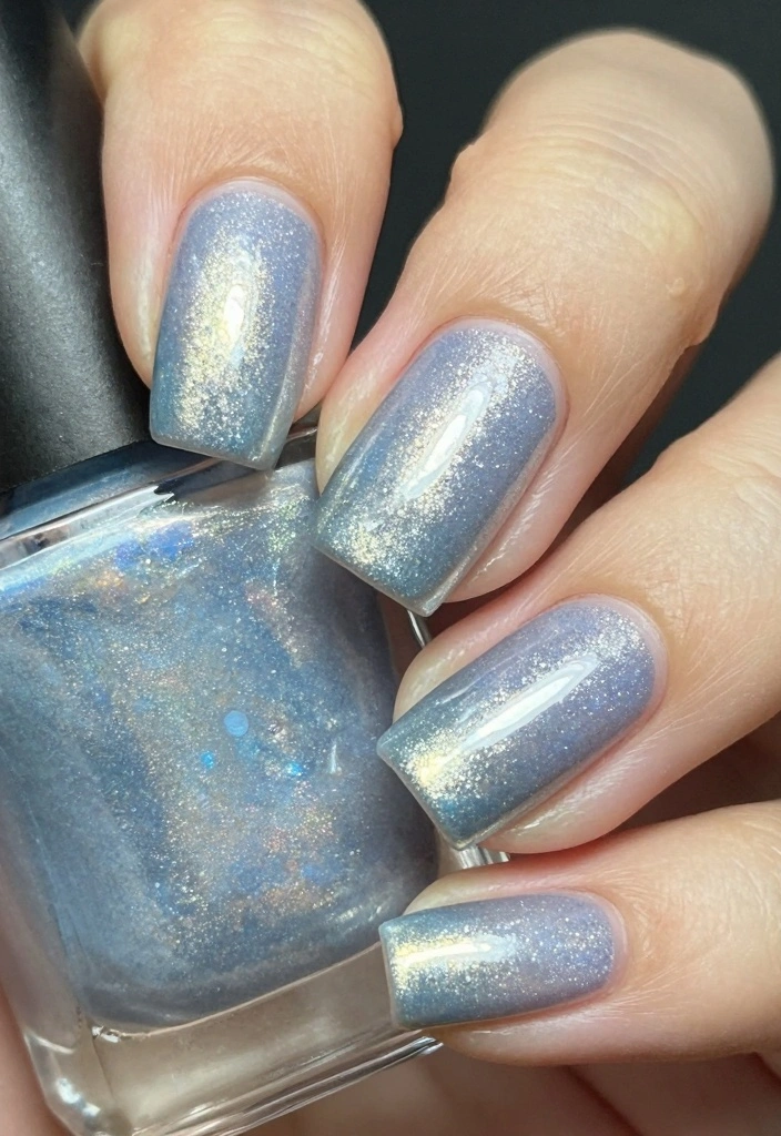 15 December Nails Ideas: Festive Winter Chic - 8. Silver and Blue Ombre 1