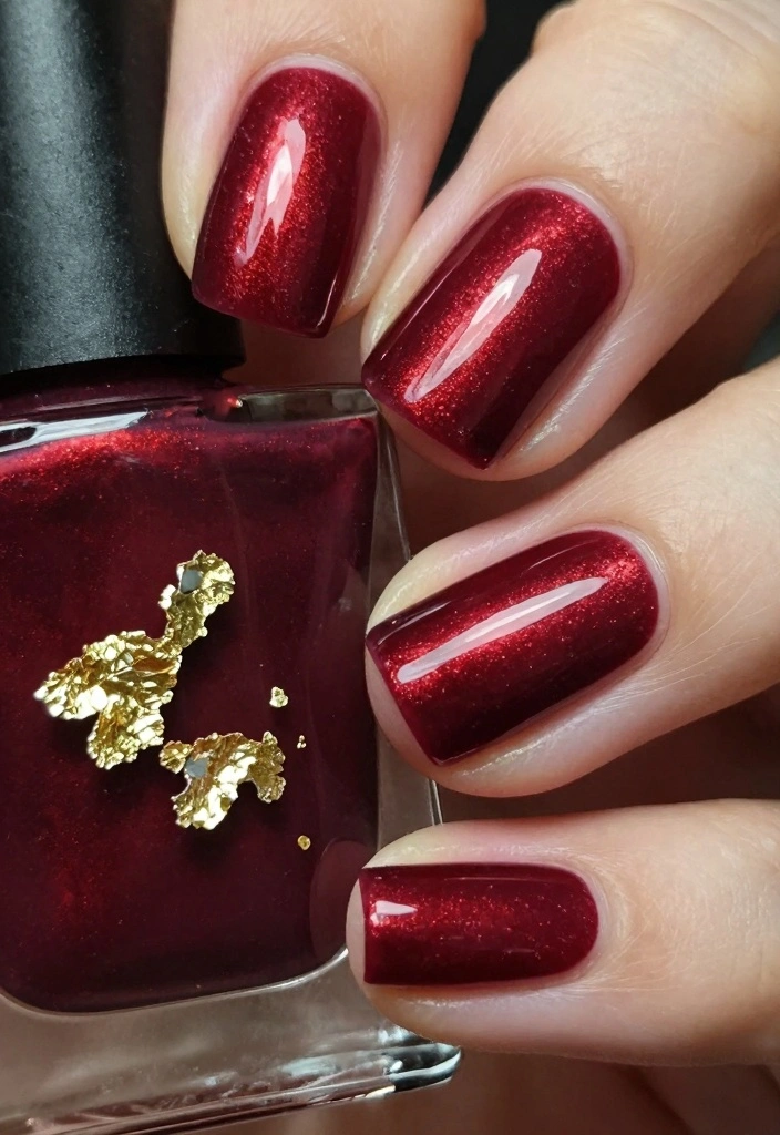 15 Fall Chrome Nail Colors Ideas Shiny Autumn Luxe - 1. Radiant Burgundy Bliss 1