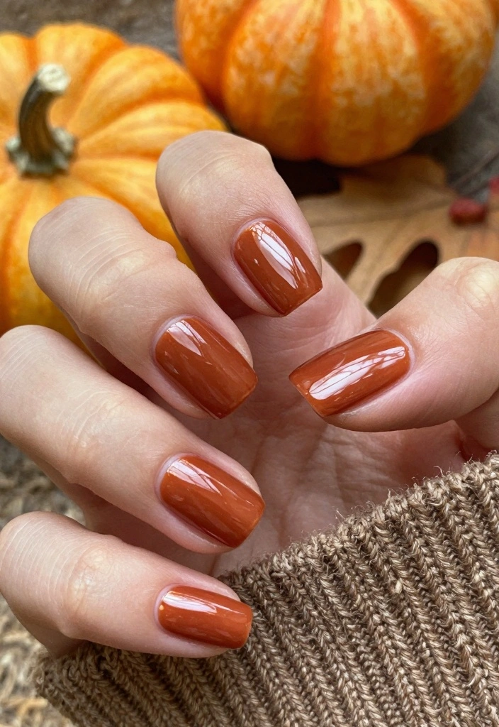 15 Fall Chrome Nail Colors Ideas Shiny Autumn Luxe - 10. Terracotta Temptation 1