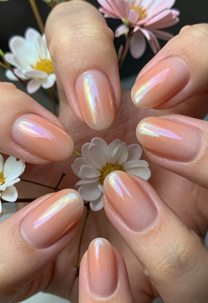 15 Fall Chrome Nail Colors Ideas Shiny Autumn Luxe - 14. Majestic Peach 1