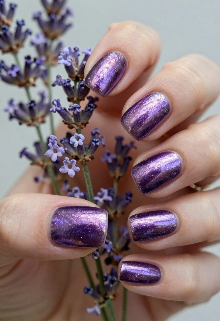 15 Fall Chrome Nail Colors Ideas Shiny Autumn Luxe - 7. Enchanting Amethyst 1