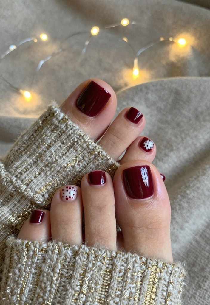 15 Fall Toe Nail Colors Ideas for a Cozy Polished Look - 5. Burgundy Beauty 1