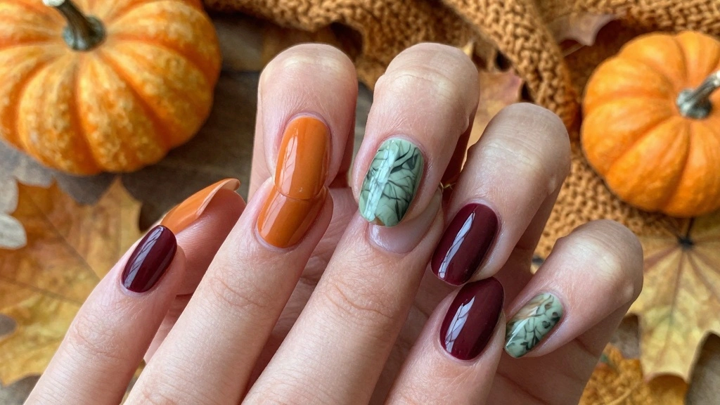 16 Autumn Almond Nails Ideas: Elegant Cozy Shapes