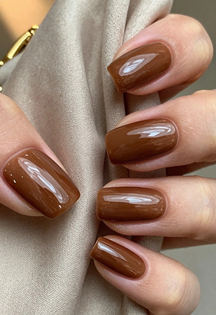 16 Autumn Nails Brown Ideas: Warm Earthy Tones - 8. Walnut Beauty 1
