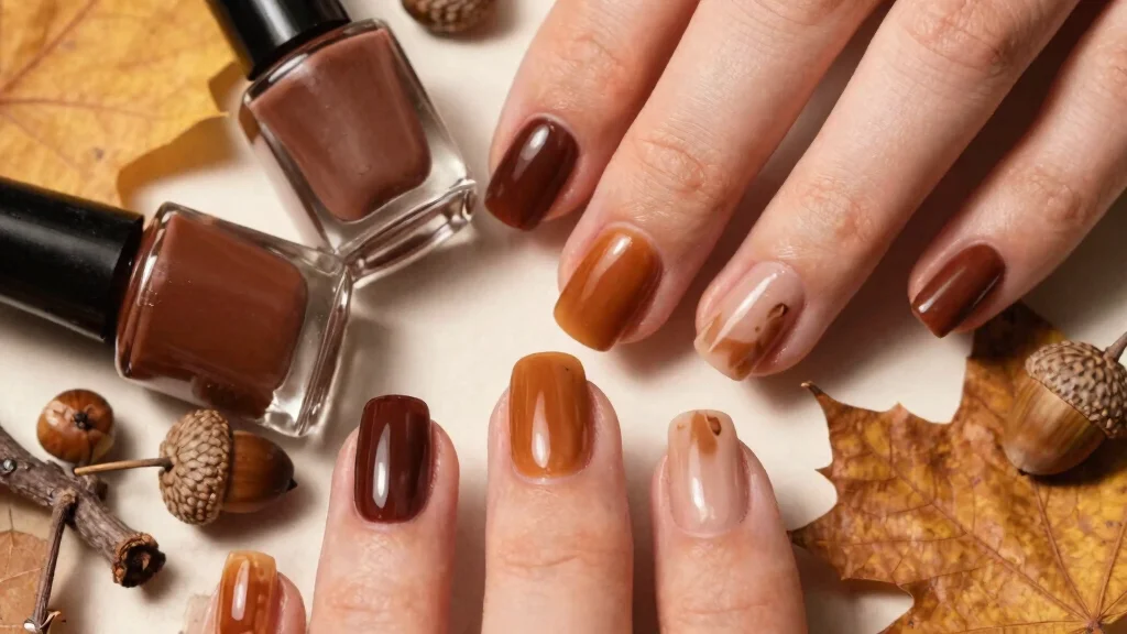 16 Autumn Nails Brown Ideas: Warm Earthy Tones