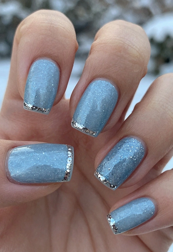 16 Blue Winter Nails Ideas Cool Frosty Vibes - 1. Icy Elegance 1