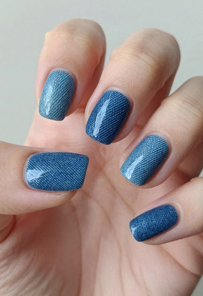 16 Blue Winter Nails Ideas Cool Frosty Vibes - 11. Denim Delight 1
