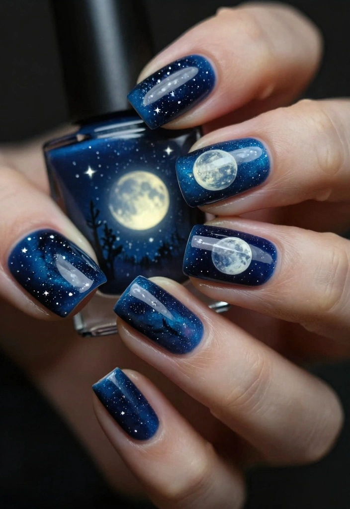 16 Cute Autumn Nails Ideas: Sweet Cozy Designs - 7. Harvest Moon Magic 1