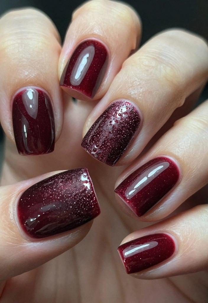 16 Dark Red Nails Ideas Rich Bold Classic - 6. Textured Dark Red Nails 1