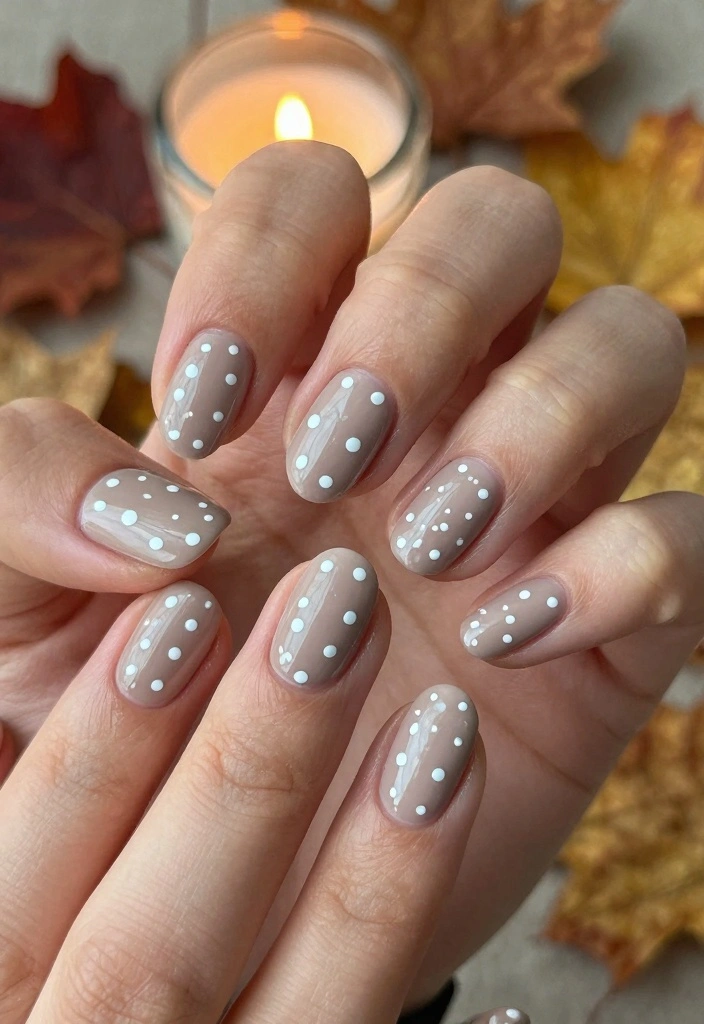 16 Easy Autumn Nails Ideas: Simple Cozy Designs - 6. Subtle Dot Patterns 1