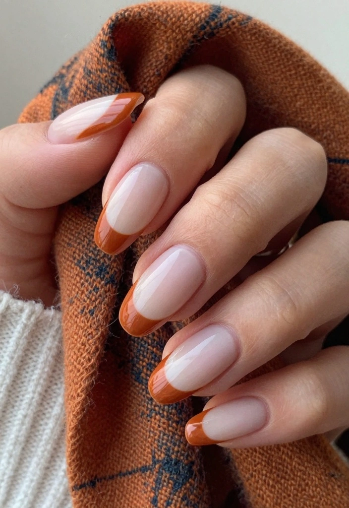 16 Easy Autumn Nails Ideas: Simple Cozy Designs - 7. Classic French Twist 1