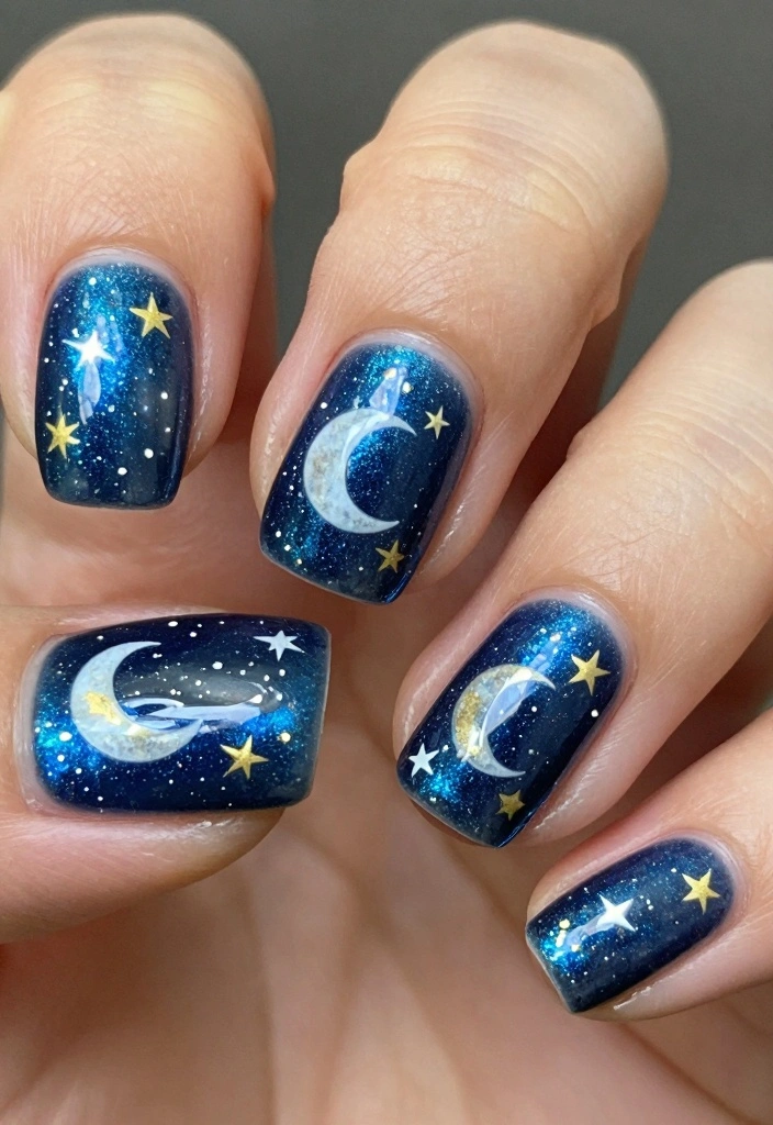 16 Fall Coffin Nail Ideas: Sleek, Trendy Shapes - 8. Harvest Moon Magic 1