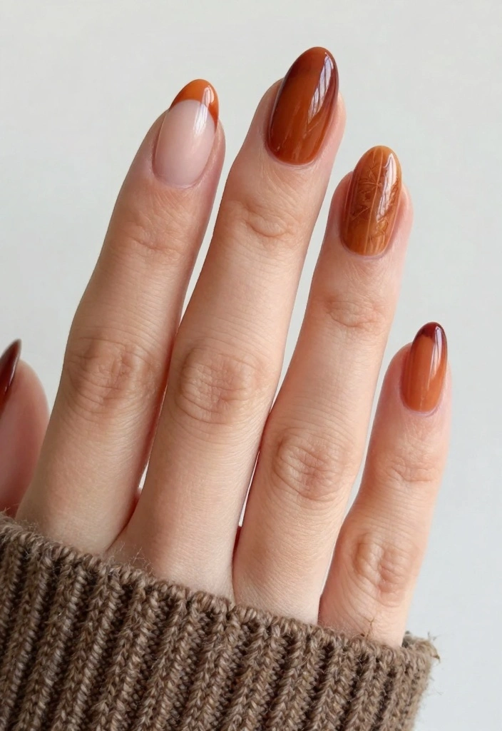 16 Fall Nail Inspo Almond Ideas for an Elegant Touch - 16. Timeless French Fall Twist 1
