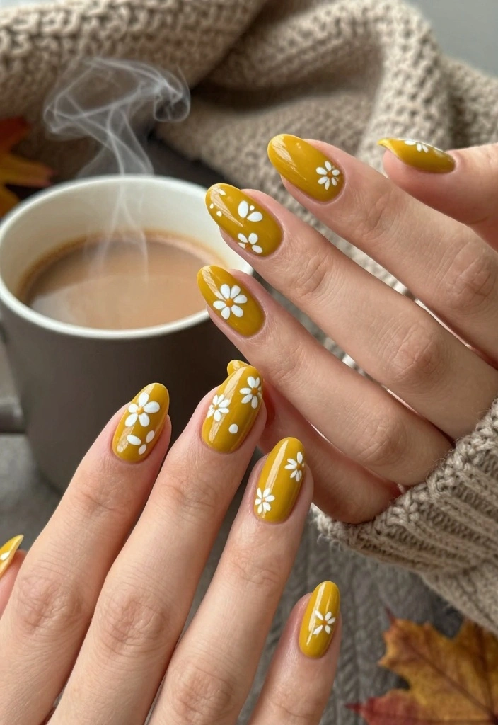 16 Fall Nail Inspo Almond Ideas for an Elegant Touch - 2. Cozy Mustard Magic 1