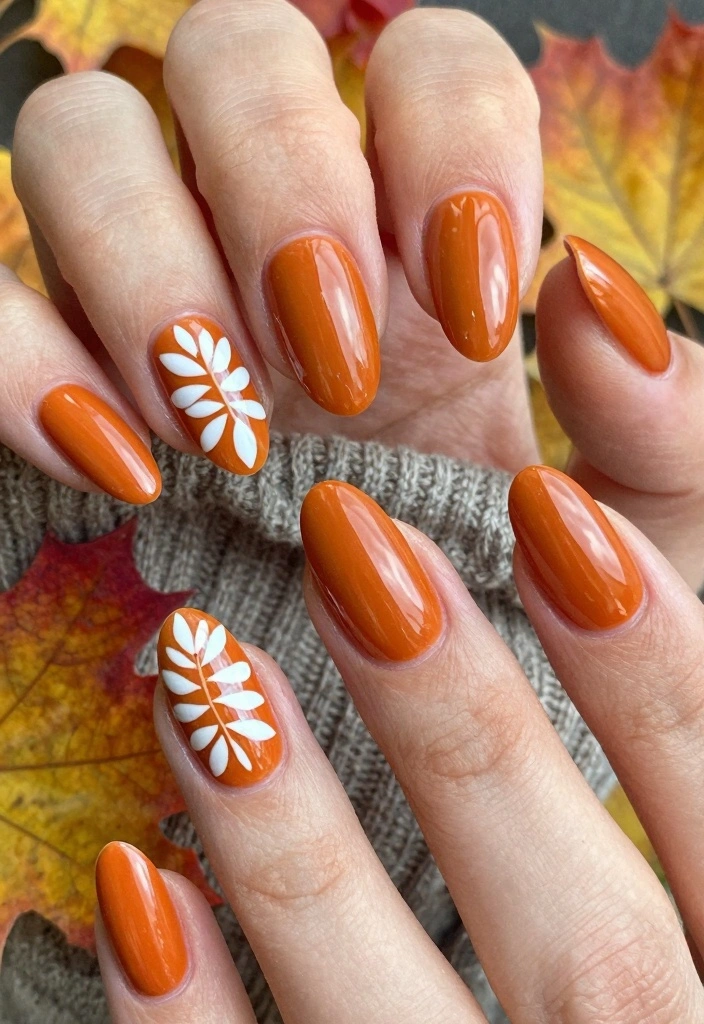 16 Fall Nail Inspo Almond Ideas for an Elegant Touch - 8. Harvest Orange Hues 1