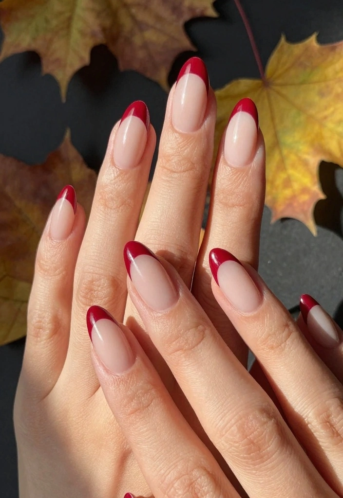 17 Autumn Gel Nails Ideas: Long Lasting Seasonal Style - 8. Classic French with a Twist 1