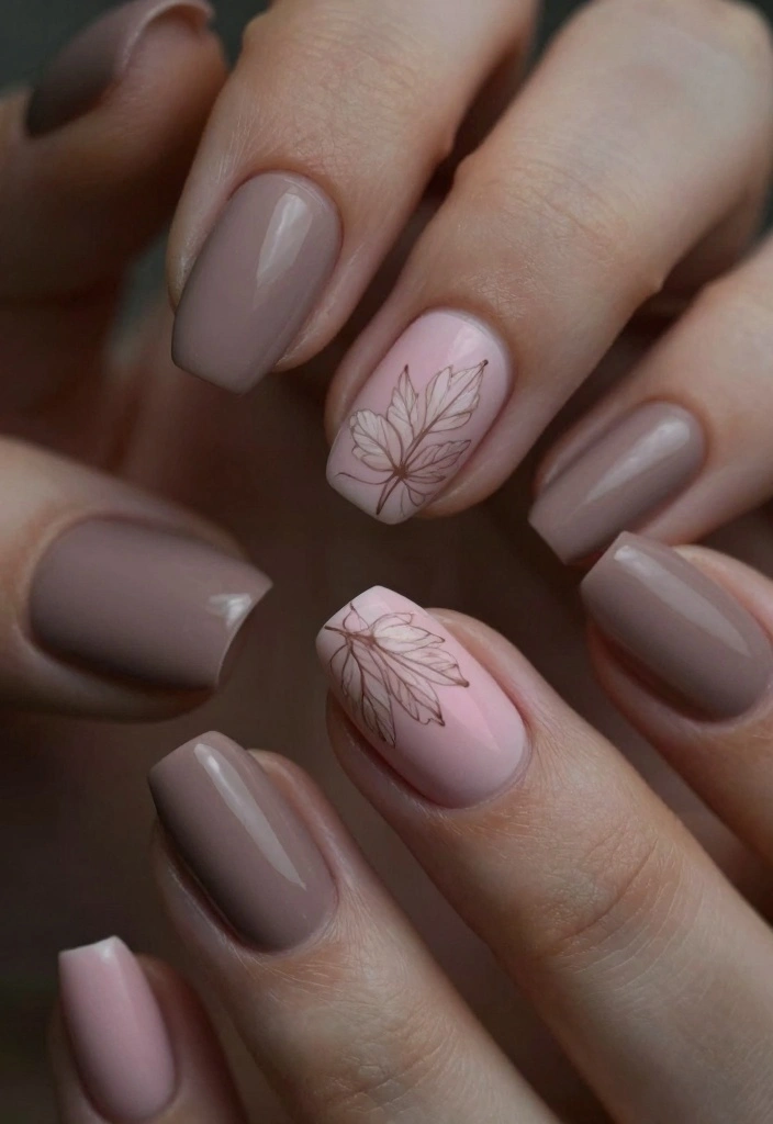 17 Autumn Gel Nails Ideas: Long Lasting Seasonal Style - 9. Minimalistic Autumn Designs 1