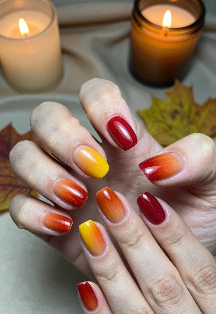 17 Autumn Nails Ideas: Trendy, Cozy, and Stylish - 16. Autumn Ombre 1