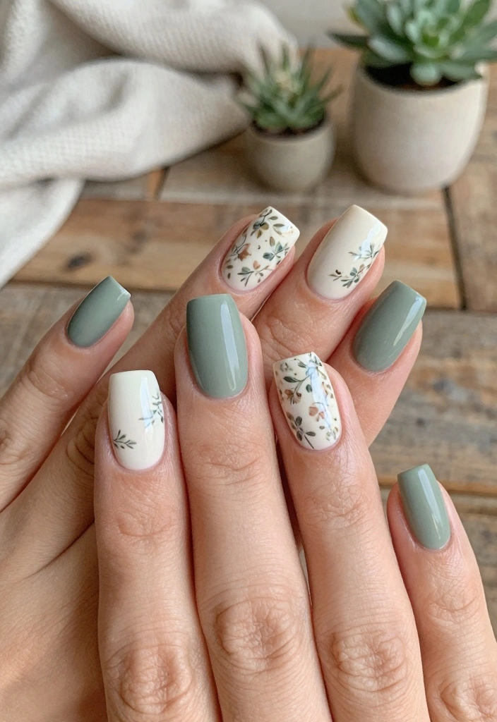 17 Autumn Nails Ideas: Trendy, Cozy, and Stylish - 17. Cozy Cottage Aesthetics 1
